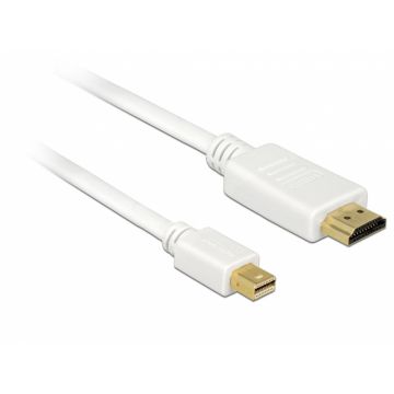 Cablu mini Displayport 1.1 la HDMI T-T 0.5m Alb, Delock 83993