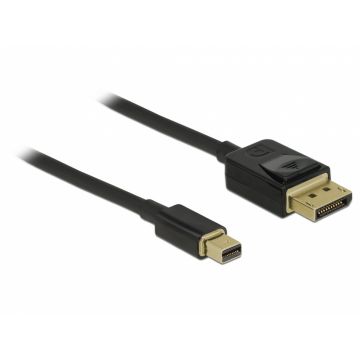 Cablu Mini DisplayPort la DisplayPort 8K 60Hz (certificat DP 8K) T-T 1m Negru, Delock 84927