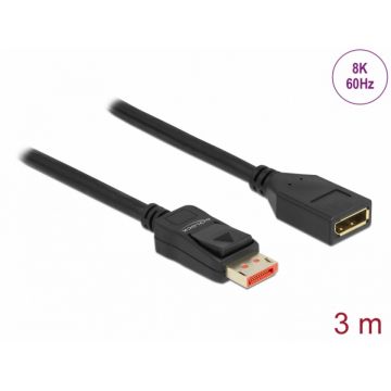 Cablu prelungitor Displayport 8K60Hz/4K240Hz HDR T-M 3m, Delock 87072