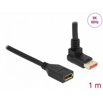 Cablu prelungitor Displayport 8K60Hz/4K240Hz HDR unghi sus/drept T-M 1m, Delock 87080