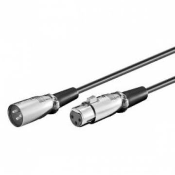 Cablu prelungitor XLR 3 pini T-M 6m Negru, Goobay 50715 Cablu prelungitor XLR 3 pini T-M 6m Negru, Goobay 50715