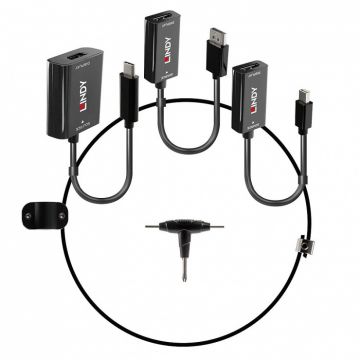 Set 3 Adaptoare USB-C / mini Displayport / DisplayPort la HDMI, Lindy L38304*