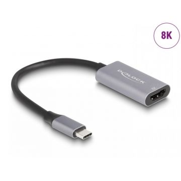 Adaptor USB type C la HDMI (DP Alt Mode) 8K30Hz/4K144Hz cu HDR, Delock 60021