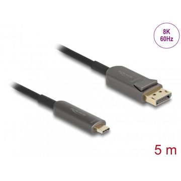 Cablu activ optic USB type C la DisplayPort 8K60Hz/4K240Hz 5m, Delock 81604