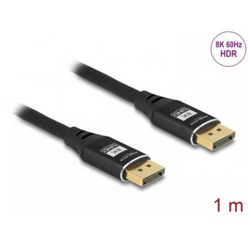 Cablu Displayport 8K60Hz/4K240Hz T-T 1m Negru, Delock 80620