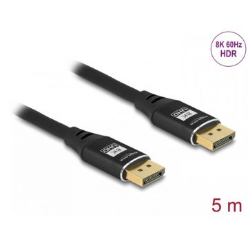 Cablu Displayport 8K60Hz/4K240Hz T-T 5m Negru, Delock 80623