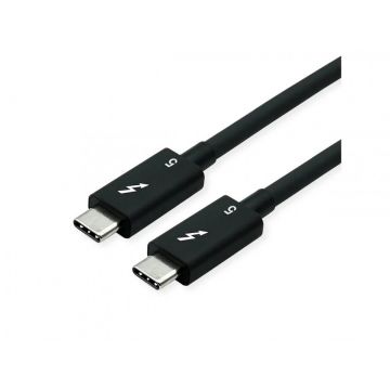 Cablu Thunderbolt 5 (USB type C) pasiv 8K60Hz 80Gbit/s 240W T-T 1m Negru, Roline 11.02.9112