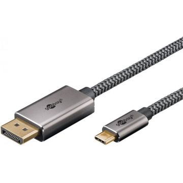Cablu USB type C la Displayport 4K60Hz T-T 2m brodat, Goobay G75708