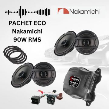 Pachet difuzoare fata + spate cu amplificator TL-500, inele si cablaje plug&play pe masina