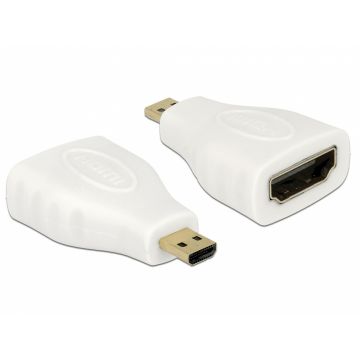 Adaptor HDMI la micro HDMI-D M-T Alb, Delock 65276*