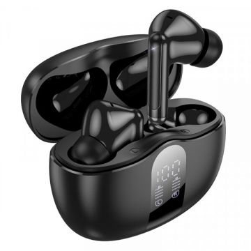 Borofone Handsfree Bluetooth Borofone FQ3 Soulmate, TWS, ANC, MultiPoint, Negru