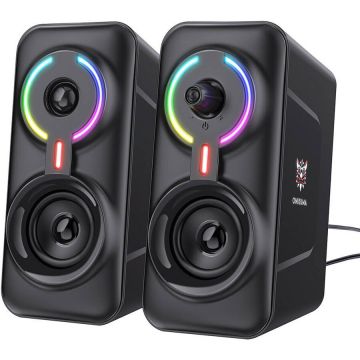 Boxa portabila L6, Bluetooth 5.0, RGB, USB, AUX 3.5mm, 2x 5W, Negru Boxa portabila L6, Bluetooth 5.0, RGB, USB, AUX 3.5mm, 2x 5W, Negru