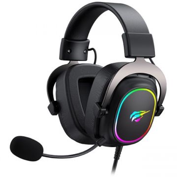 Casti Gamenote H2002P, microfon, conectori: 3.5 si USB, Driver 53mm, Lungime cablu 2.1m, iluminat RGB, Virtual 7.1, Negru Casti Gamenote H2002P, microfon, conectori: 3.5 si USB, Driver 53mm, Lungime cablu 2.1m, iluminat RGB, Virtual 7.1, Negru