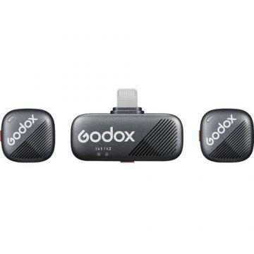 Godox ​Lavaliera Microfon Wireless 2 Pers Godox Cube-SL Kit 2 Lightning Adapter