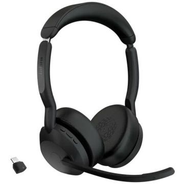 Jabra Casti PC wireless cu microfon Jabra Evolve2 55, USB-C, Negru