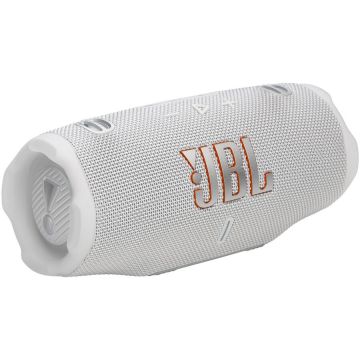 JBL Boxa portabila JBL Charge 6, 45W, Bluetooth, Auracast, Powerbank, Fast charge, Autonomie 28 ore, IP68, Alb