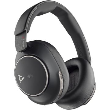 POLY Casti Bluetooth Poly Voyager Surround 80 UC, 6 microfoane + 4 pentru anulare activa a zgomotului, certificate Microsoft Teams, adaptoare Bluetooth si USB-C/A, comenzi touch, aplicatie mobila Poly Lens, Negru