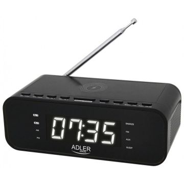 Radio cu Ceas Incarcare Wireless Negru Radio cu Ceas Incarcare Wireless Negru