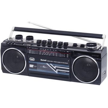 radiocasetofon portabil rr 501 bt fm, bluetooth, mp3, usb, negru trevi