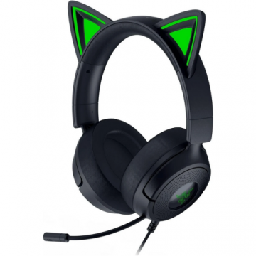 Razer Casti Gaming cu fir Razer Kraken Kitty V3 X, Jack 3.5 mm, microfon, Verde/Negru