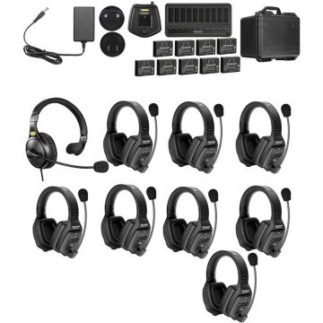 Sistem Intercom Wireless pentru 9 Persoane WiTalk WT9D Full-Duplex 1.9GHz Casti Dual-ear Negru Sistem Intercom Wireless pentru 9 Persoane WiTalk WT9D Full-Duplex 1.9GHz Casti Dual-ear Negru