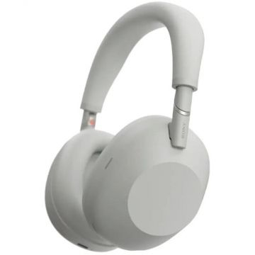 Sony Casti Stereo Wireless Over-Ear Sony WH-1000XM6, Bluetooth, ANC, Autonomie 30 ore ANC/40 ore ANC Off, NFC, Microfon, Argintiu