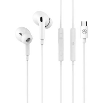 Tellur Casti in-ear cu fir, Tellur Attune, Microfon, USB-C, alb