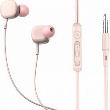 Tellur Casti in-ear cu fir Tellur Basic Sigma, microfon, mufa Jack 3.5 mm, roz