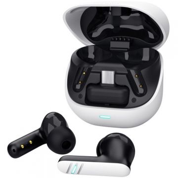 Trust Casti Bluetooth Gaming Wireless Trust GXT OXXIE, ENC noise-cancelling, compatibil cu PC, PlayStation, Switch, USB-C, Alb-Negru