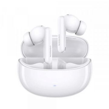 Ugreen Handsfree Bluetooth UGREEN HiTune T3 Pro WS206, TWS, ANC, MultiPoint, Alb