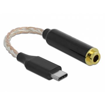 Adaptor audio USB-C la jack stereo 4.4 mm 5 pini T-M 12.5cm, Delock 66302