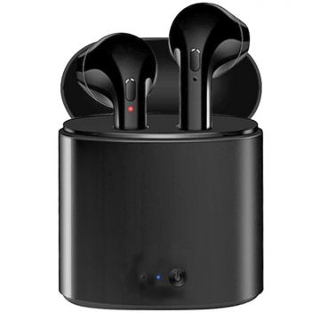 Casti Audio Wireless cu Bluetooth i7S Negru Tip in-ear pentru IOS si Android