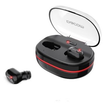 Casti Bluetooth Dacom K6H Pro TWS, Bluetooth 5.0, True Wireless Stereo Pentru iOS si Android, HD Mic, Negru