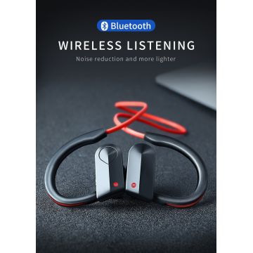 Casti Wireless Techstar® K98, Rosu, Bluetooth 4.1, HiFi, Cip CSR