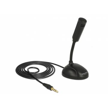 Microfon Omni-Directional pentru Smartphone / Tableta flexibil cu jack stereo 3.5mm, Delock 65872