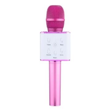 Microfon patrat FOXMAG24 cu boxa incorporata, 3W, iOS, Android, culoarea roz Microfon patrat FOXMAG24 cu boxa incorporata, 3W, iOS, Android, culoarea roz