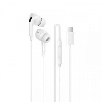 Borofone Handsfree USB-C Borofone BM100 Pro Fuente, Alb