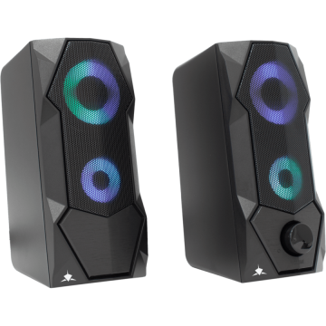 Boxe PC FLOW 2.0 Iluminare RGB RMS 5W Negru