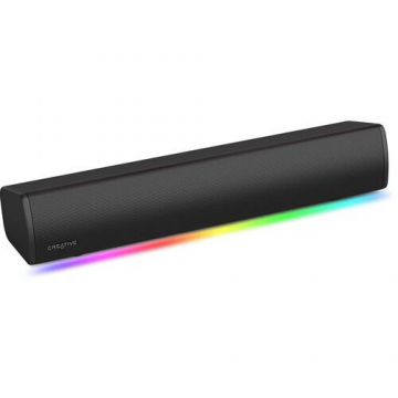 Creative Bara de sunet Creative GS3 Soundbar, 12W RMS, Bluetooth 5.4, ExtraLarg, RGB, Negru