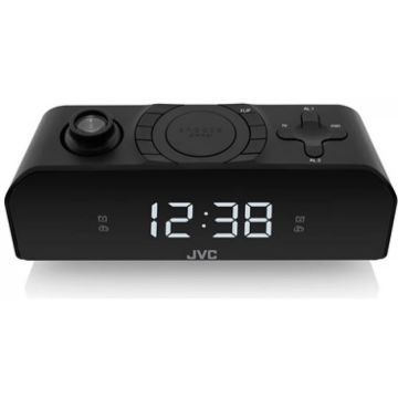 JVC Radio cu proievtie ceas si alarma, Negru