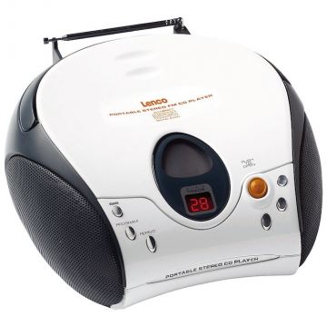 Lenco Sistem audio portabil Lenco SCD-24, CD Player, tuner FM, 2x1.2W, Alb/Negru