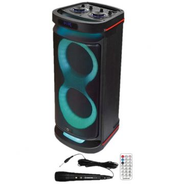 MANTA Boxa portabila MantaSPK5230, difuzor Karaoke, Bluetooth 5.0, Negru