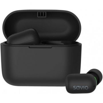Savio Casti Savio TWS-09, IPX5, Wireless, In-ear, Music, Bluetooth, Negru