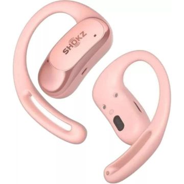 Shokz Casti True Wireless Shokz OpenFit Air, Bluetooth, microfon, distanta 10 m, Roz