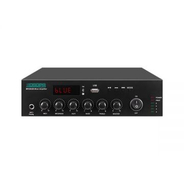 Amplificator cu mixer DSPPA 250W, 100V, 6 canale, 3 AUX, 2 MIC, Bluetooth, USB, FM, MP250UB