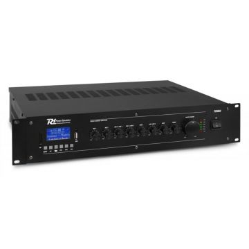 Amplificator Power Dynamics PRM60, clasa profesionala, 6 canale, 60W RMS, USB, 2 intrari microfon