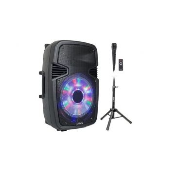Boxa activa 400W RMS, 15 inch/ 38 cm, PARTY-15PACK, Bluetooth, USB, SD, FM, LED, stand, microfon, karaoke