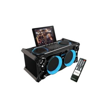 Boxa portabila Karaoke 120W BT/FM/USB/SD cu suport pt tableta, SPLBOX200-BK