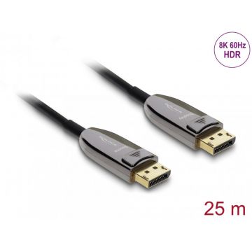 Cablu activ optic DisplayPort 8K60Hz/4K240Hz 40Gbps cu HDR T-T 25m, Delock 87118