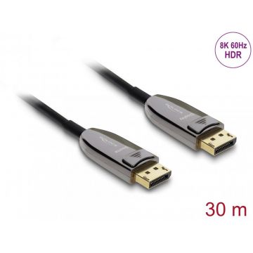 Cablu activ optic DisplayPort 8K60Hz/4K240Hz 40Gbps cu HDR T-T 30m, Delock 87119